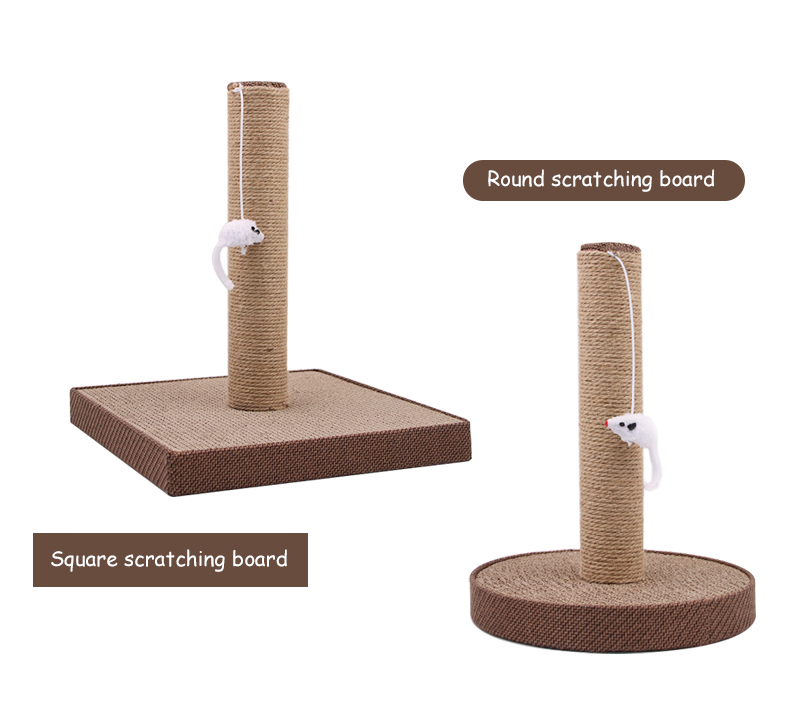 Sisal Cat Scratch Post Cat Tree Scratcher Post With Bottom Scratch Board For Cats
