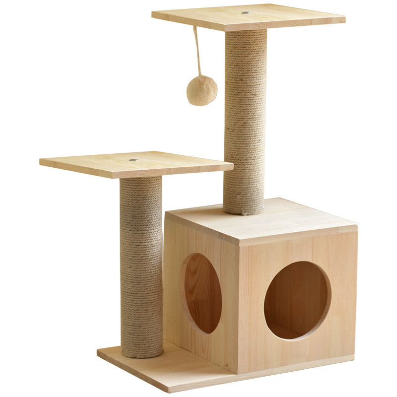 Cat Tree Design Luxury Cat Scracher Wooden Cat Condo Wood For Kitty Playing