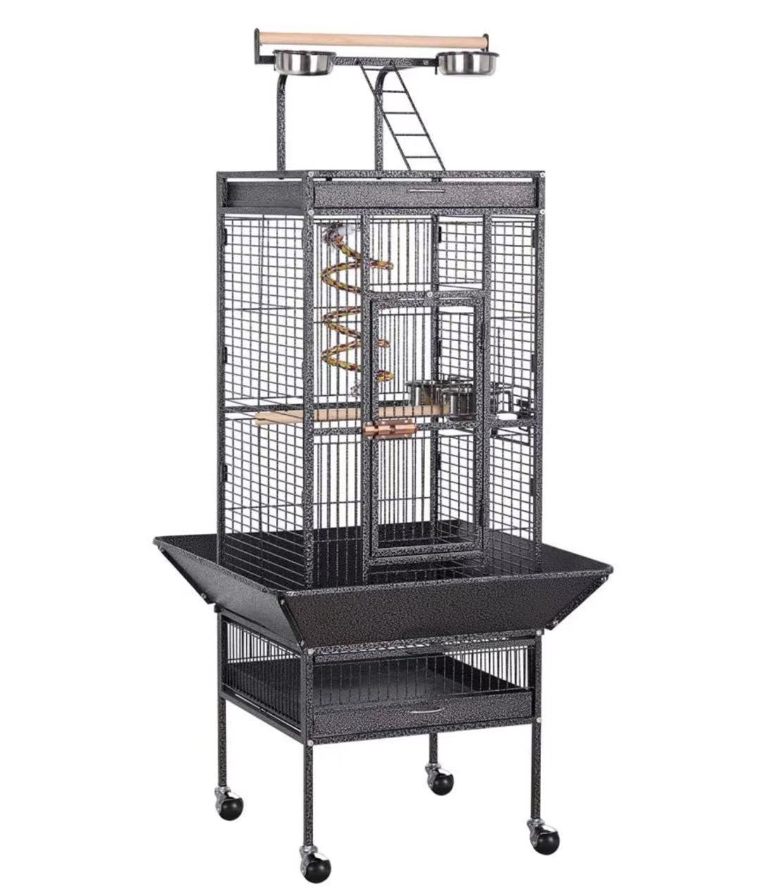 Stainless bird cage with wheels classics big parrot canary bird cage for sale