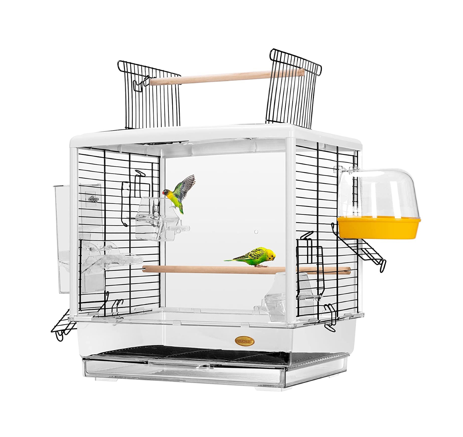 New product wall mounted acrylic material ornamental bird cage nest house plexiglass portable transparent bird cage