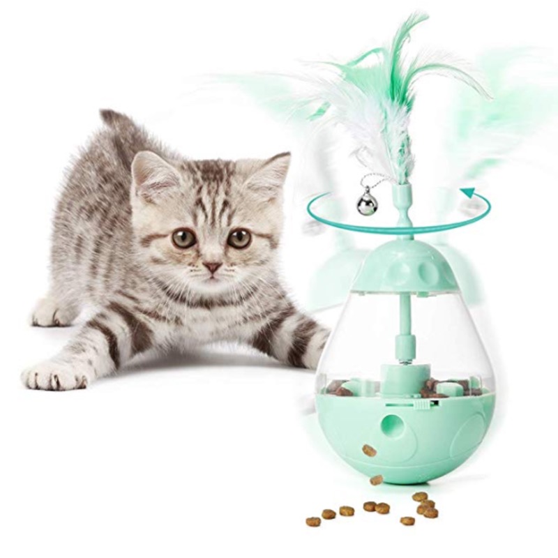 Kinghotpet Interactive Pet Slow Food Dispensing Tumbler Design Cat Funny Toy