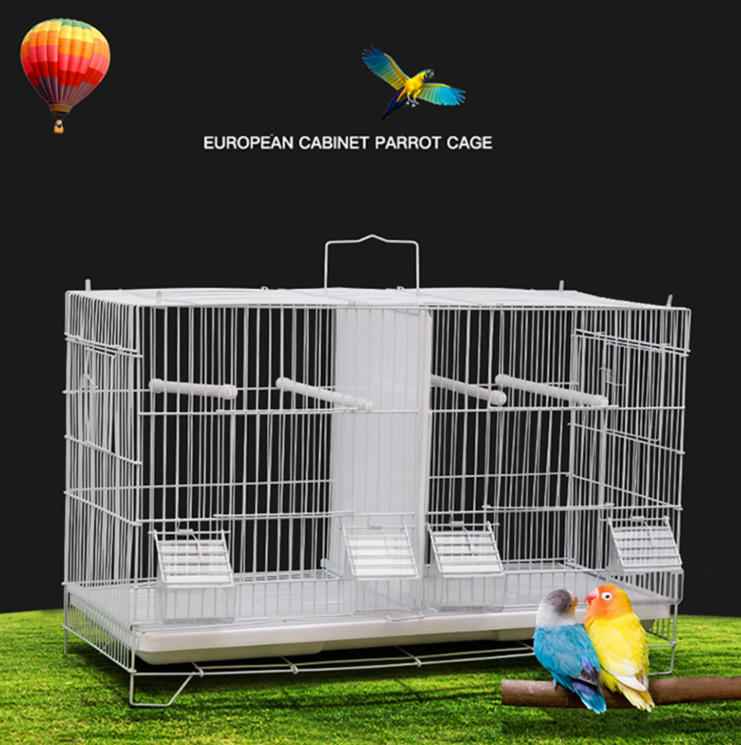 Manufacturers Best Selling Metal Double Cage Large Parrots Bird Cage With Tray