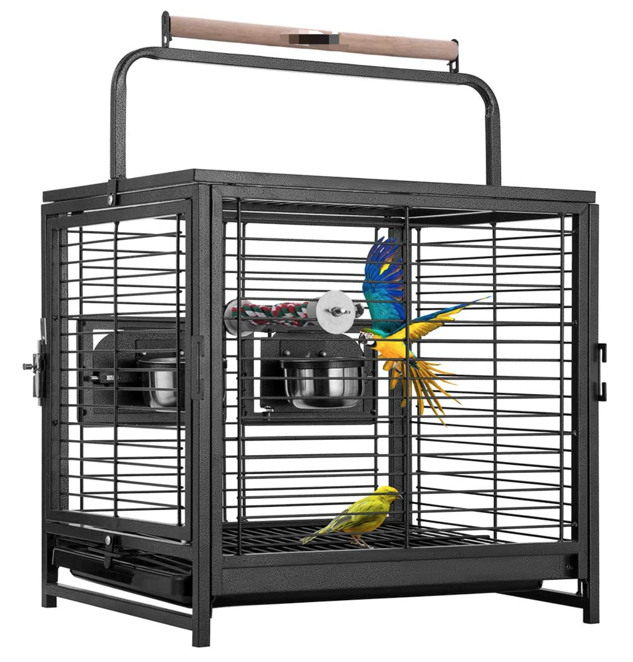 Sliding Iron Large Small Bird Cage Folding Portable Steel Wire Cage Parrot Luxury Heavy Cage Bird
