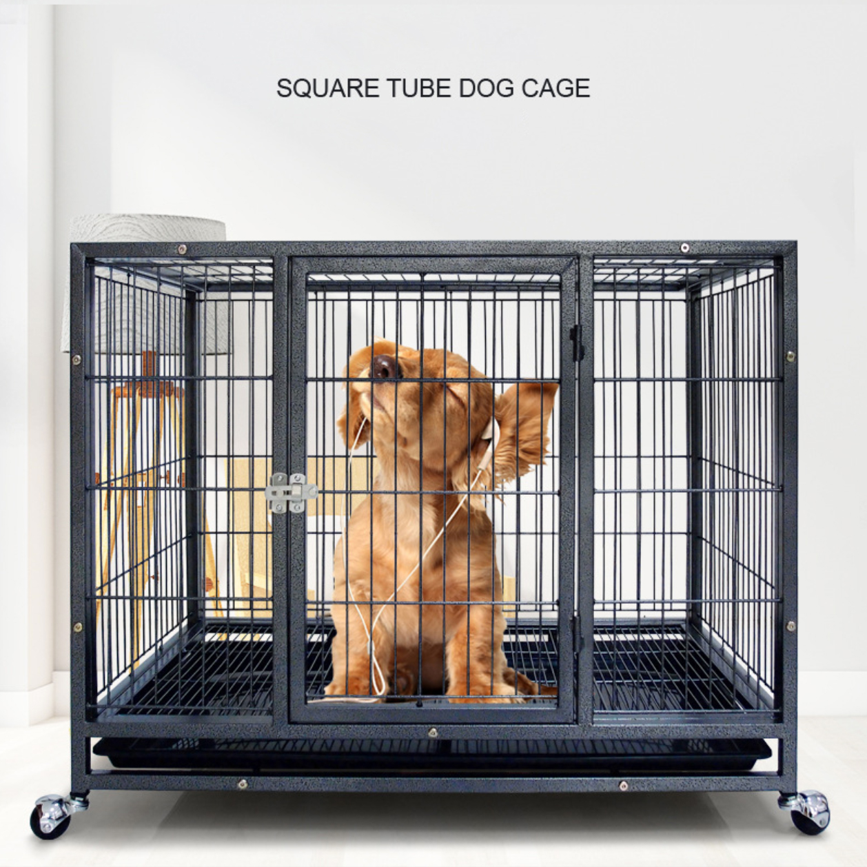 Extra large 93*60*77cm big strong metal iron large size stainless steel foldable heavy duty dog cage kennels