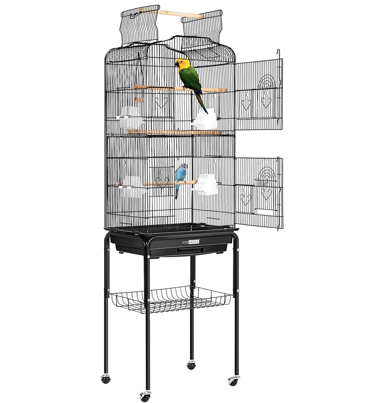 Large pet bird cage deco clips foldable sample with animal parrot transparent human size bird cage