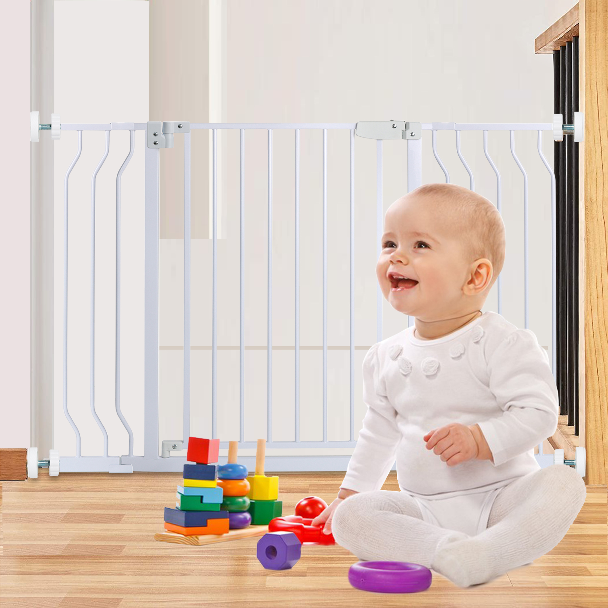 Baby Safety Gate for Stair Kids Infant Pet Gates With Dog Door pet easy step safe gate